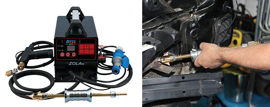 Compact and powerful panel repair welder — complete with slide hammer plus accessories