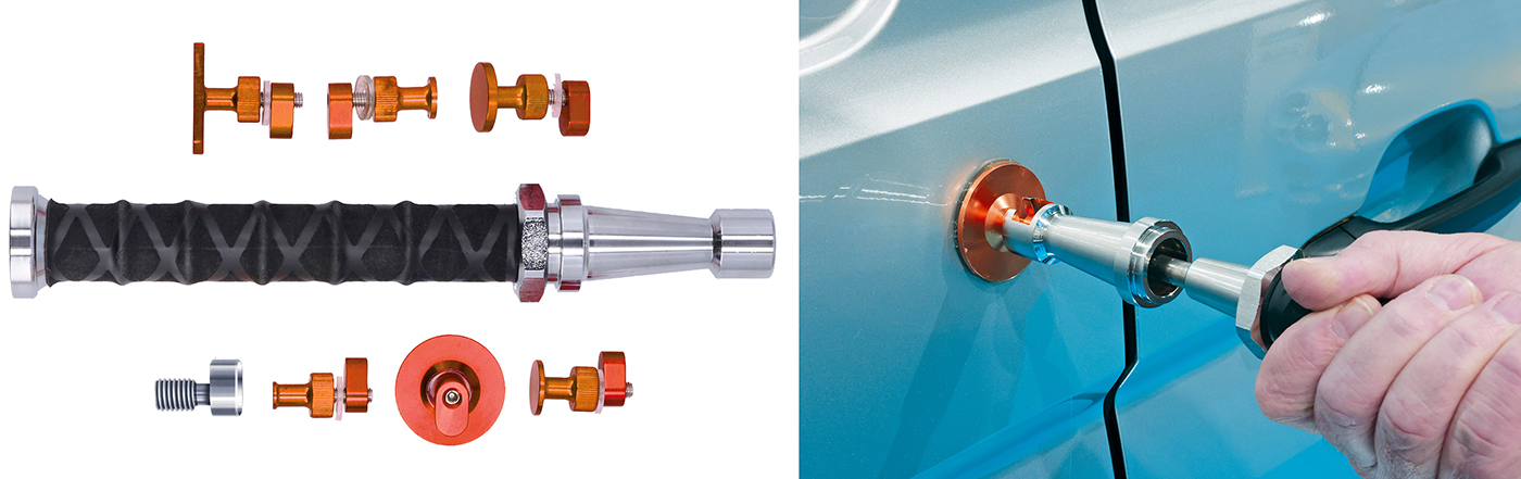One-handed PDR recoil hammer delivers safer, more controlled glue pulling