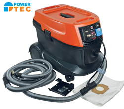 New from Power-TEC: a portable dry-vacuum dust extractor for use with both air and electric power sanders
