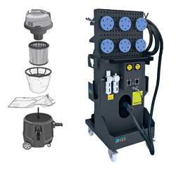New Workshop Dust-Extraction Station from Power-TEC: use with both air and electric powered sanders