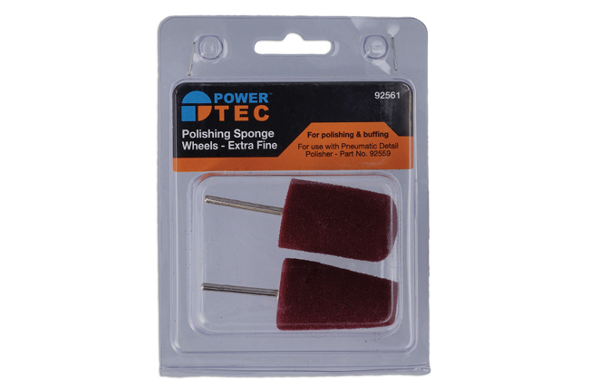 Laser Tools 92561 Polishing Sponge Wheels (Red, Extra Fine) 2pc