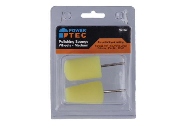 Laser Tools 92562 Polishing Sponge Wheels (Yellow, Medium) 2pc