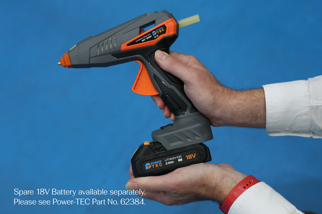 Power-TEC 92663 Cordless Glue Gun 18V 100W